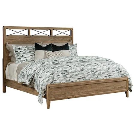 Jackson King Solid Wood Bed with Metal Detail